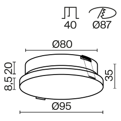 Встраиваемый светильник Technical DL067-GX53-W