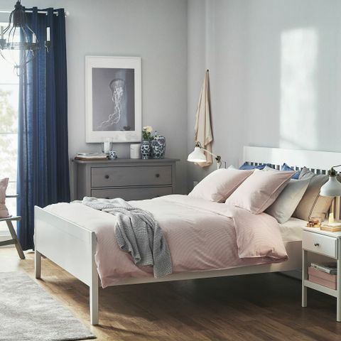 Комплект постельного белья IKEA BERGPALM (БЕРГПАЛМ), Односпальный, Розовый, 150x200, 50x80 см