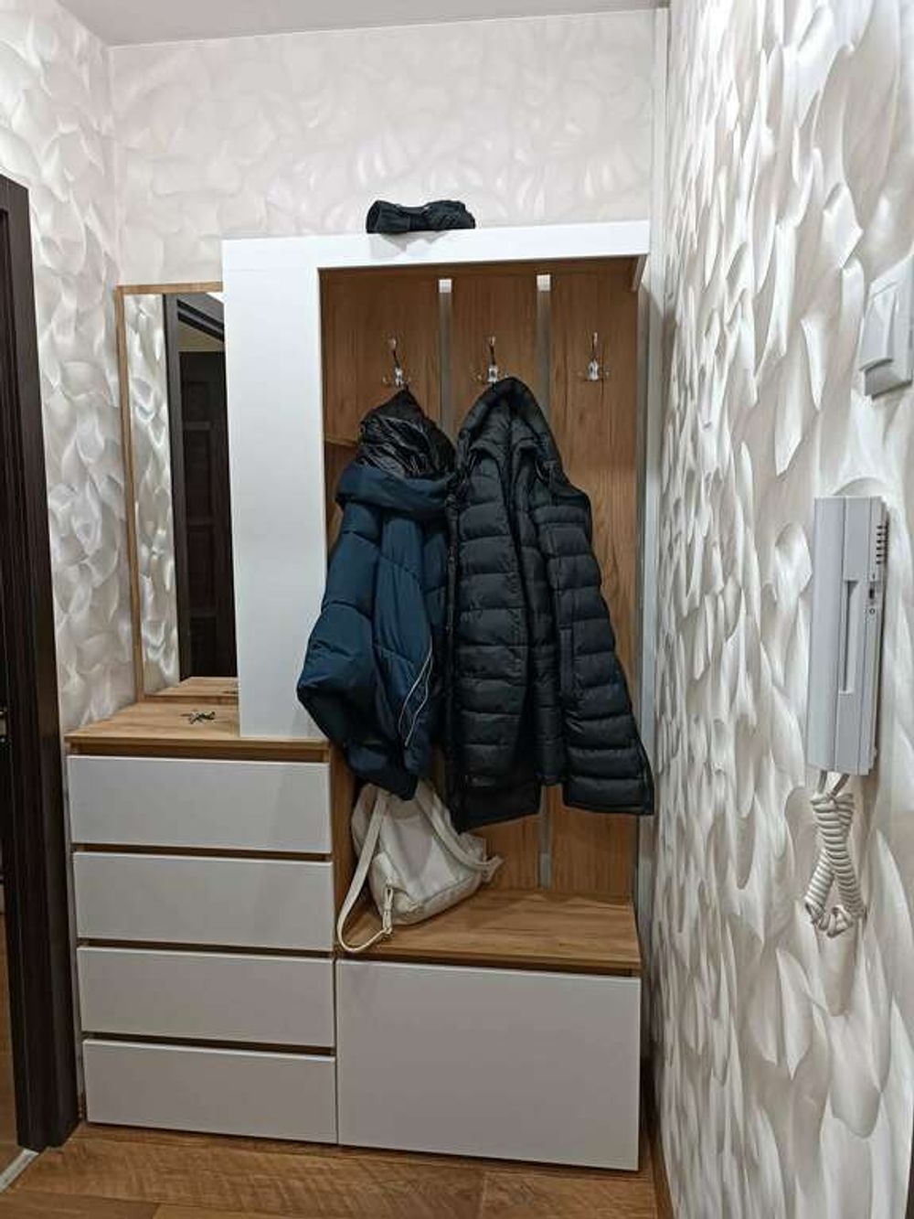 Крона 1260 прихожая (лдсп дуб крафт золотой/белый)