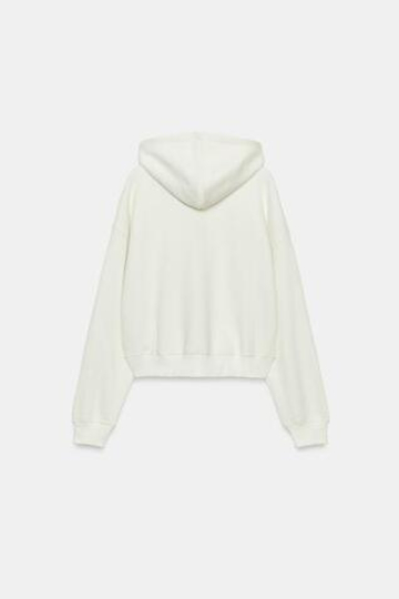 ZARA ХУДИ С МОЛНИЕЙ, ЖЕЛТОВАТО-БЕЛЫЙ
