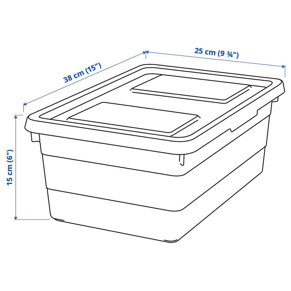 IKEA SOCKERBIT  (ИКЕА СОСКЕРБИТ)  -  Контейнер с крышкой - белый 38x25x15 см