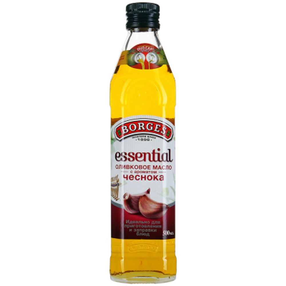 Масло оливковое с чесноком Боргес EV ст/б 0,5л