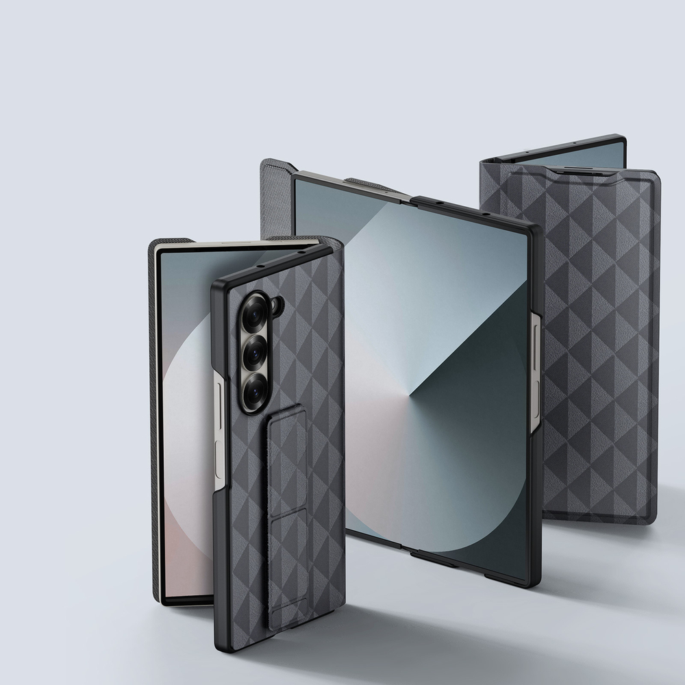 Складной чехол от Dux Ducis серого цвета с встроенной подставкой для смартфона Samsung Galaxy Z Fold 6, серия Fitt Series Case