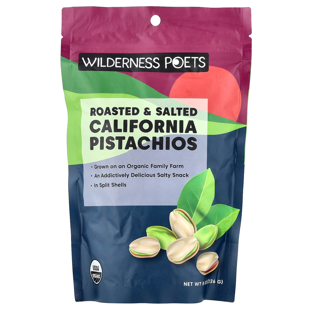 Wilderness Poets, калифорнийские фисташки, обжаренные и соленые, 226 г (8 унций)