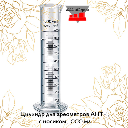Цилиндр для ареометров АНТ-1, с носиком, 1000 мл