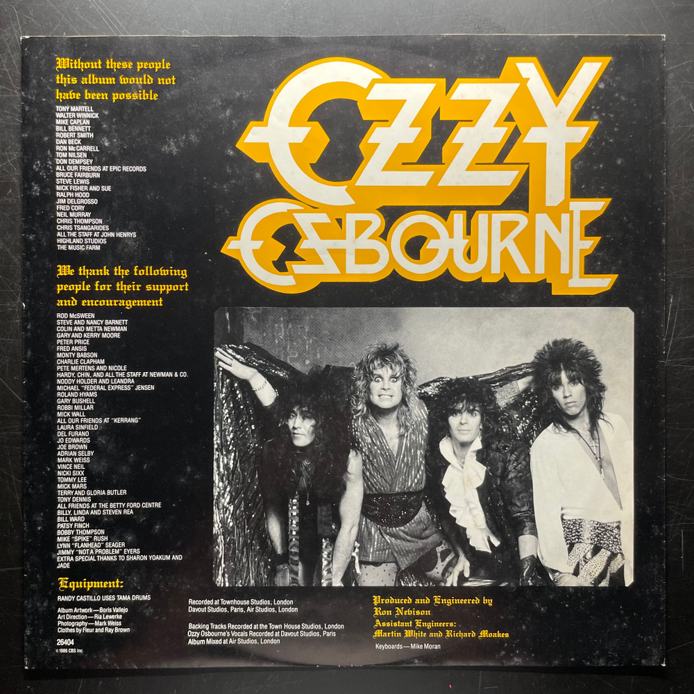 Ozzy Osbourne ‎– The Ultimate Sin (Англия 1986г.)