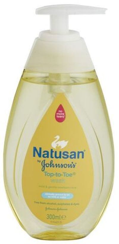 Детское жидкое мыло для мытья головы и тела Natusan by Johnson's Top-to-toe 300 мл (Из Финляндии)