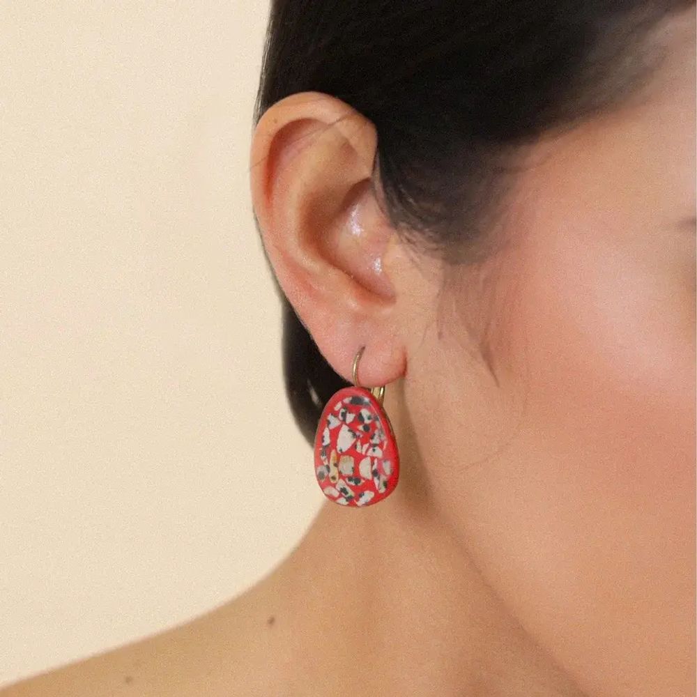 Серьги Nature Bijoux, Sicilia, с далматинской яшмой в смоле, NB25.2-12-90364 (красный)