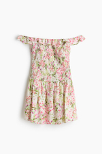 Платье с открытыми плечами и сборками - H&M