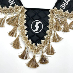 Вымпел тройной Shacman (экокожа, черный с бежевыми кисточками)