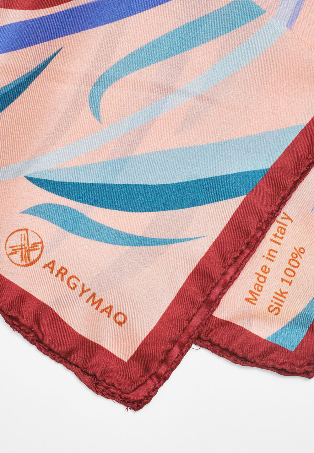 Шелковый платок Qarlygash & Qyzgaldaq PEACH ORANGE 36х36