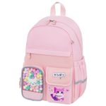 Рюкзак BRAUBERG PASTEL с термонашивками в комплекте, "Anime kitten", персиковый, 40х29х14 см, 272065