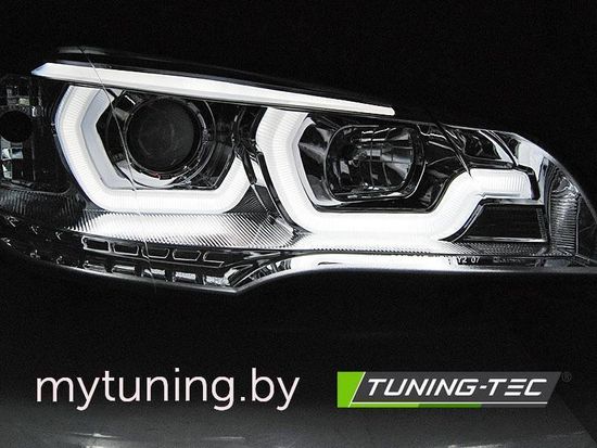 Передние фары Tube Light для BMW X5 E70 (07-13) хромированная