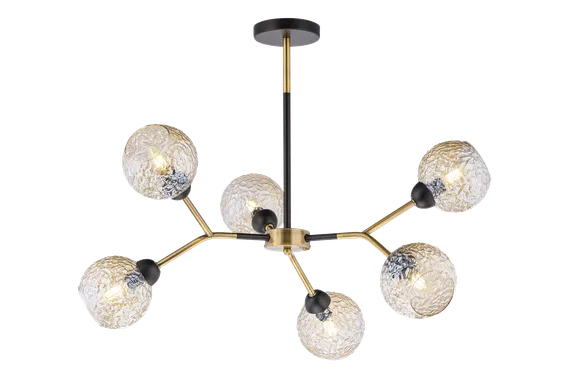 Люстра потолочная NewRgy 40268MD/6 MBK+AB, 6×40 Вт, бронзовая и чёрная