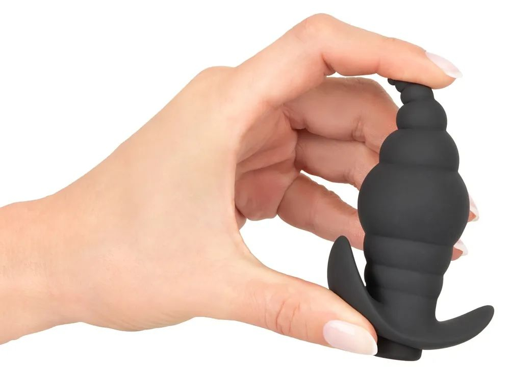 Черная анальная вибропробка RC Butt Plug - 9,6 см. (Цвет: черный)