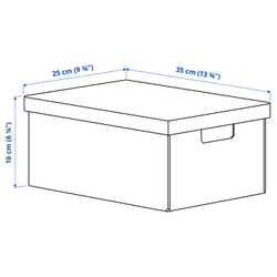 IKEA FJÄDERHARV  (ИКЕА ФЙЭДЕРХАРВ)  -  Контейнер с крышкой - белый 25х35х16 см