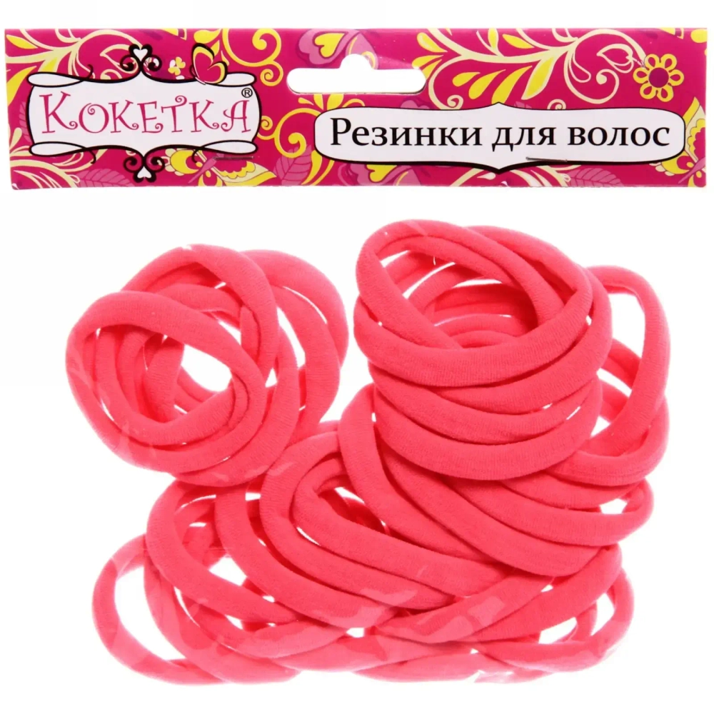 Резинки для волос 30шт «Кокетка - Яркий Бум», цвет неоновый розовый, d-4см