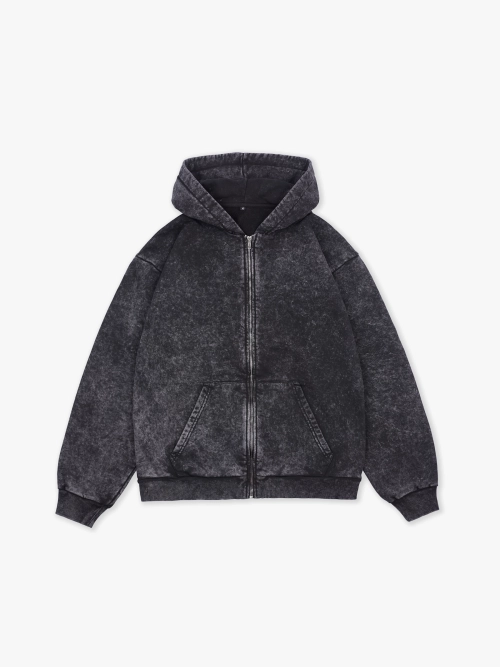 Худи на молнии Garment dyed 380 г