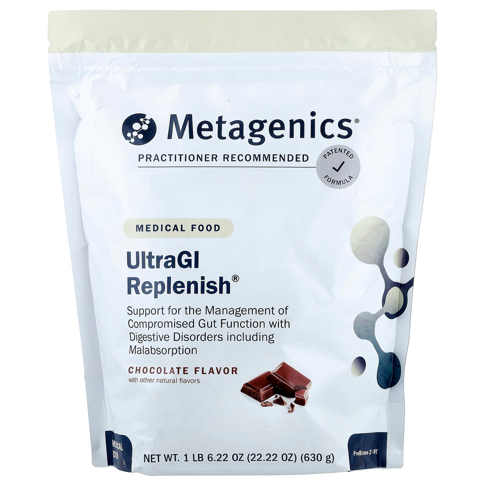 Metagenics, UltraGI Replenish®, полезные продукты, со вкусом шоколада, 630 г (22,22 унции)
