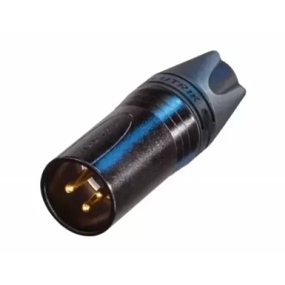 Neutrik NC3MXX-14-B-D кабельный разъем XLR male золоченые контакты, черный корпус, для кабелей больш