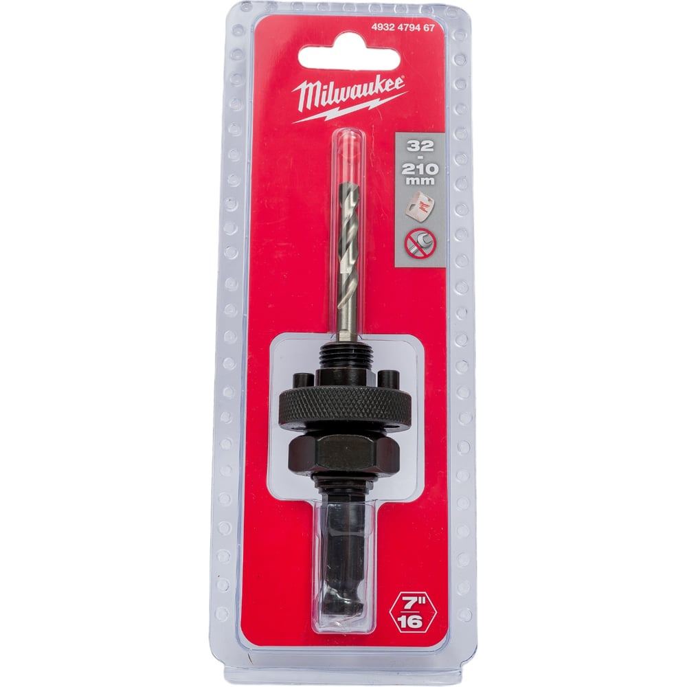 Хвостовик для коронок 32-210 мм (5/8"x18; хвостовик Hex 7/16") Milwaukee 4932479467