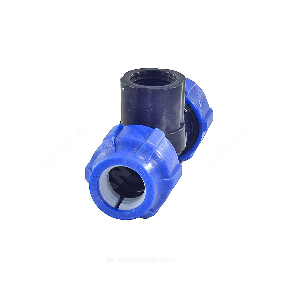 Тройник компрессионный ПЭ Дн 63х1 1/2"х63 ВР Ру16 VALFEX 1210016311263