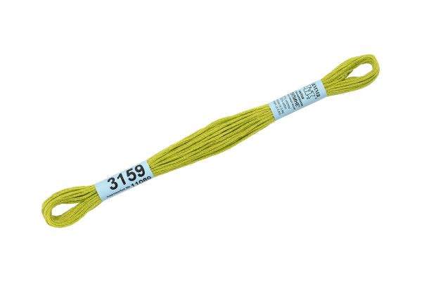 Мулине Gamma 100% хлопок, цв.3159 яр.салатовый, 24 мотка по 8 метров
