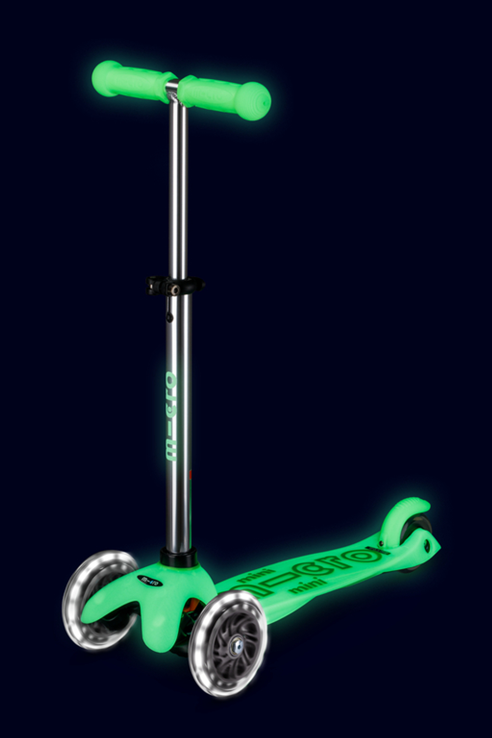 Самокат Mini Micro Deluxe Glow (светящийся) LED ледяной лайм