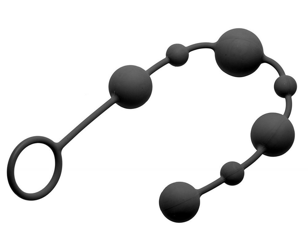 Анальная цепочка Linger Graduated Anal Beads - 35 см. (Цвет: черный)