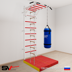 Шведская стенка Sv Sport 5315 (Турник рукоход/Лестница/Цепь/Мешок 15кг/Мат 1м)