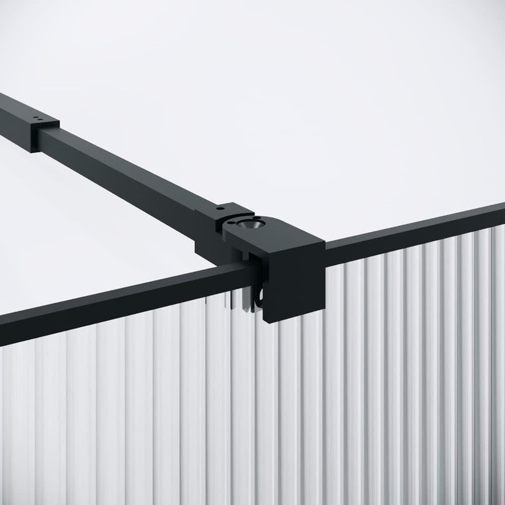 Душевая перегородка Niagara Nova NG-481-90FBLACK (90х200) черный матовый,стекло рифленое/тонированное,1 место
