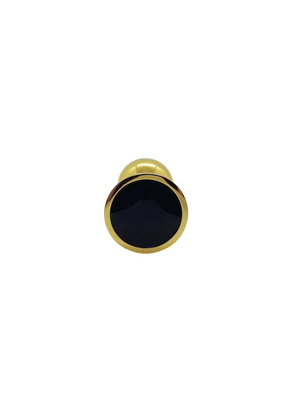 Анальная пробка металлическая золотая с черным кристаллом Onjoy Metal Plug Gold Small (Цвет: золотой с черным)