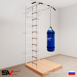 Шведская стенка Sv Sport усиленная 6316 (Турник рукоход/Лестница/Цепь/Мешок 22кг/Мат 1м)