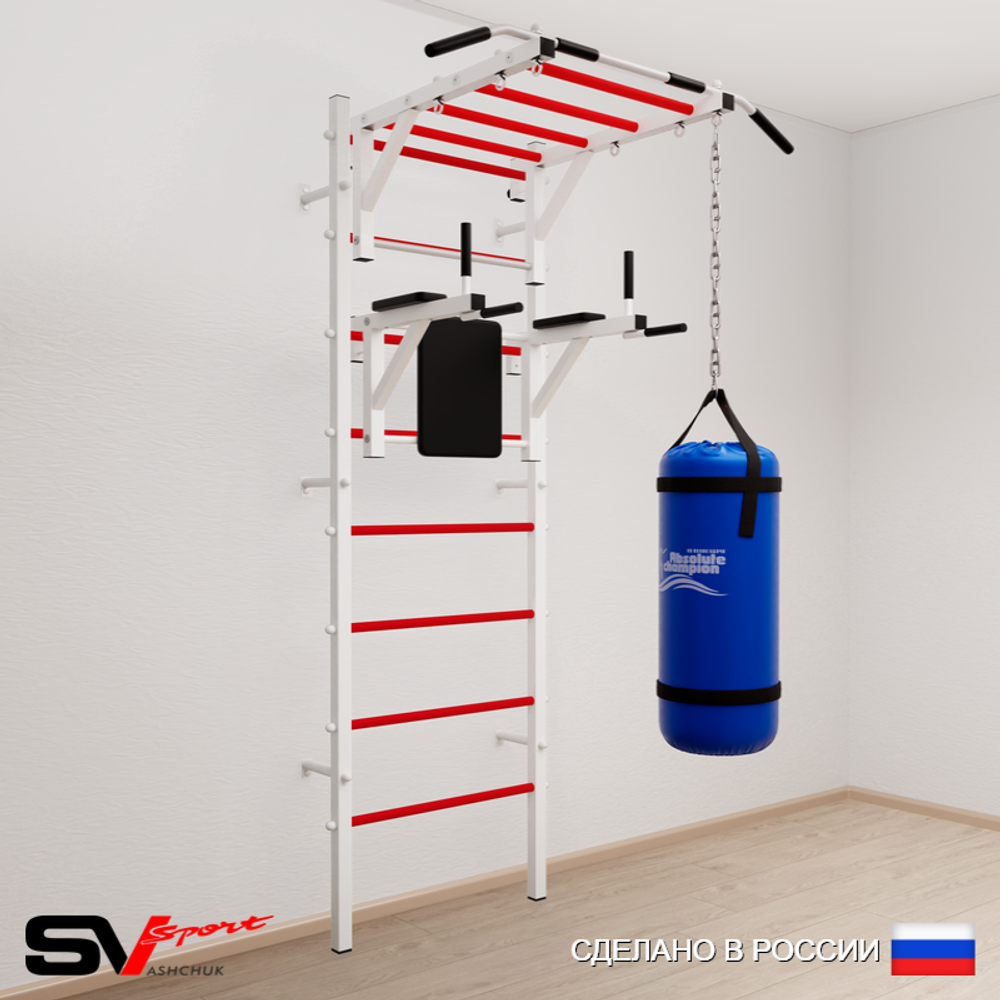 Шведская стенка Sv Sport 5221 (Турник рукоход/Брусья/Цепь/Мешок 15кг)