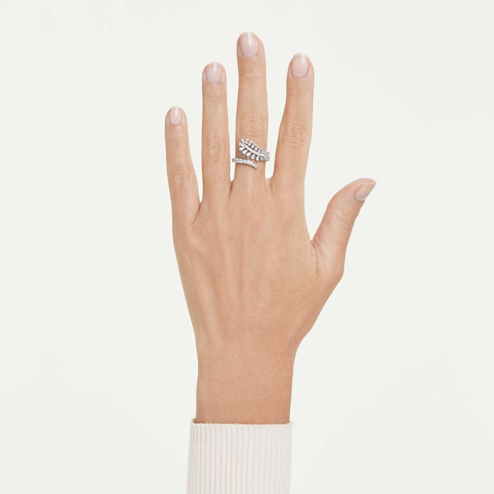 VIENNA:RING FEATHER WHI/RHS 58