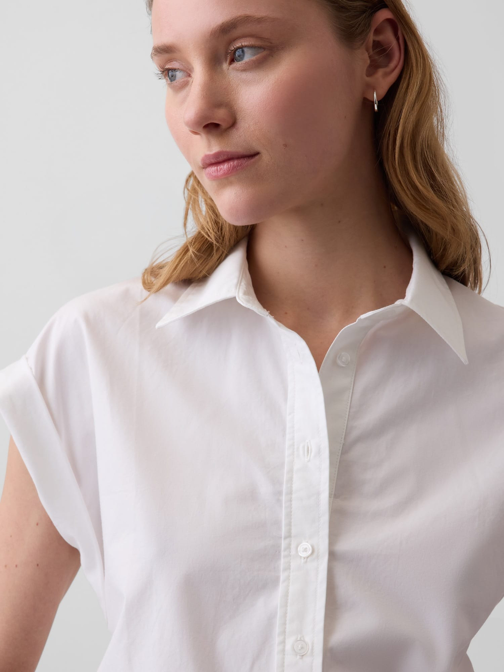 Укороченная блузка из Poplin с короткими рукавами - GAP