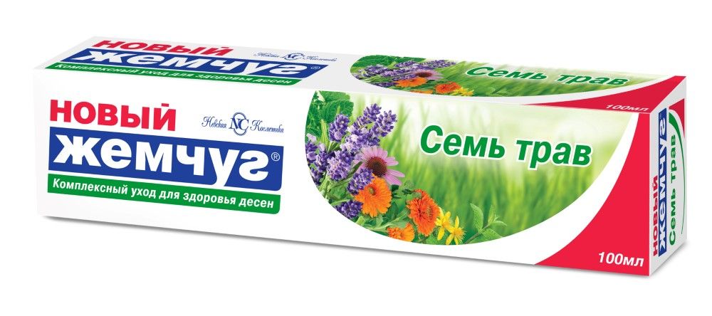 НОВЫЙ ЖЕМЧУГ 100мл. зубная паста 7 Трав