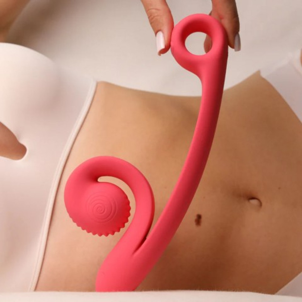 Вибратор для двойной стимуляции SVibe Snail CURVE розовый
