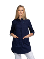 Рубашка медицинская женская White Wears WW150, на кнопках, черный, 50