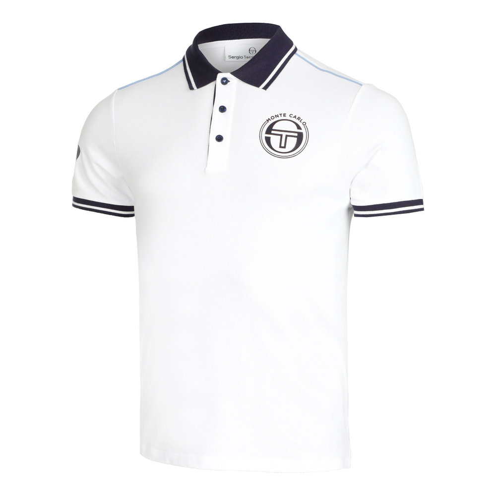 Мужское теннисное поло Sergio Tacchini Ranking Staff Polo Men - White, Dark Blue