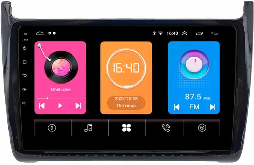 Магнитола для Volkswagen Polo 2009-2020 (рамка черная глянцевая) - GT9-0490 на Android 10