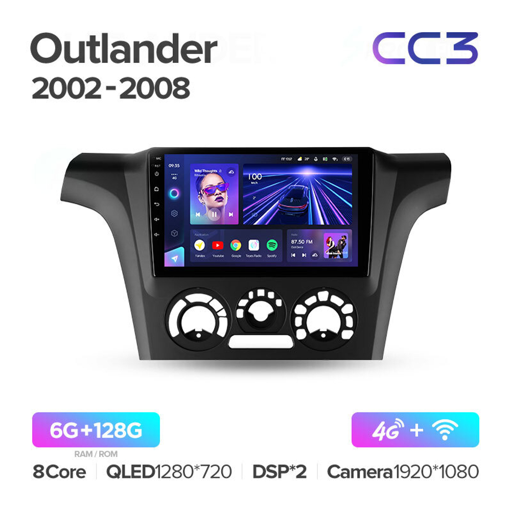 Teyes CC3 9" для Mitsubishi Outlander 1, Airtrek  2002-2008