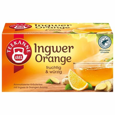 TEEKANNE Чай фруктовый и пряный Ingwer Orange со вкусом имбиря и апельсина, 18 пакетиков, 32.4 г (из Финляндии)