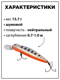 Воблер CrackJack 98 SP SR 15.7 г 0.7-1.0 м для щуки и судака #03