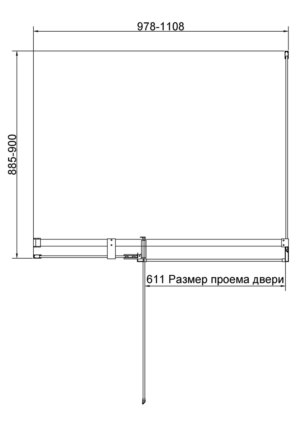 Душевой уголок Vincea Экстенза (Extenza) VSR-4EX101190CLGM, 1000/1100*900, вороненая сталь, стекло прозрачное