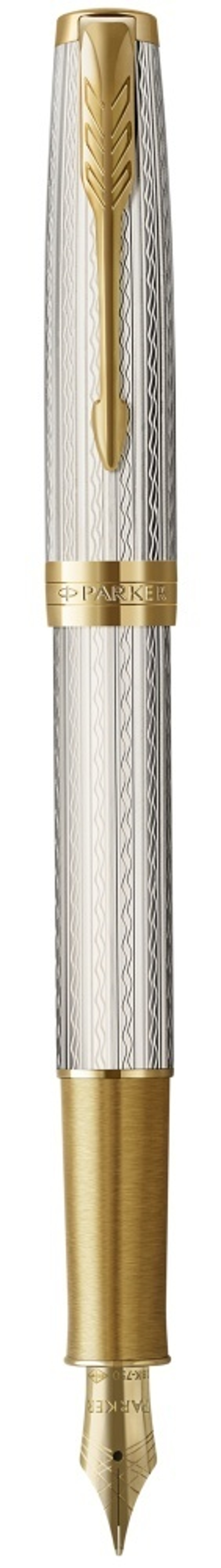 Перьевая ручка Parker Sonnet Silver Mistral GT, перо: M, цвет чернил: black, в подарочной упаковке