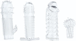 Набор из 4 насадок на член Pleasured Penis Enhancement Sleeve 4 Pack (Цвет: прозрачный)