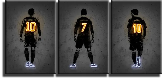 Модульная картина "Neymar, Ronaldo, Messi"