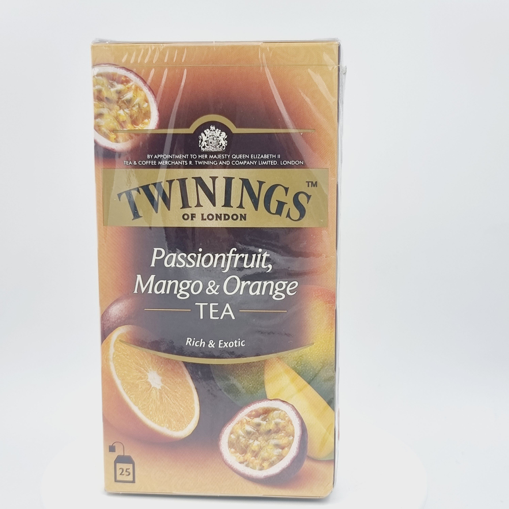 TWININGS чай черный со вкусом маракуйя, манго и апельсин 25 пакетиков 50 г (из Финляндии)