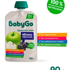 Пюре BabyGo яблоко-чернослив с 5 мес 90 г